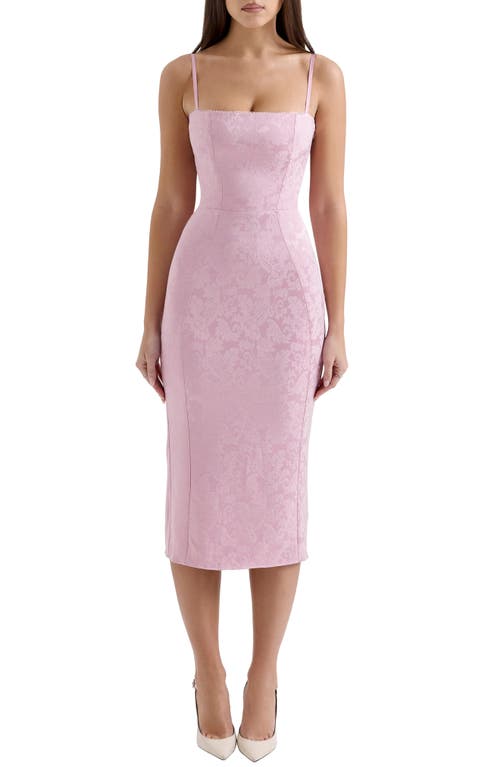 Shop House Of Cb Ophelle Satin Jacquard Dress In Zephyr