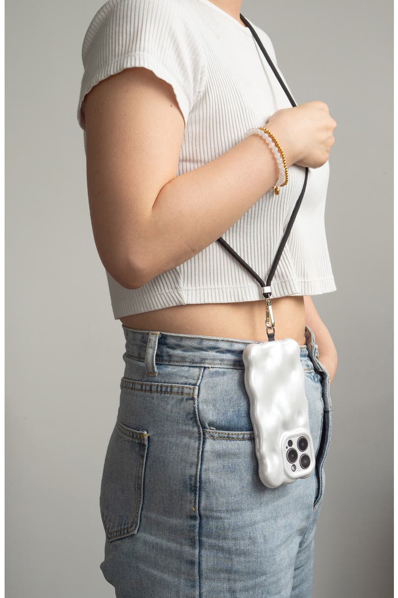 Adjustable Crossbody Phone Lanyard, Alternate, color, BLACK