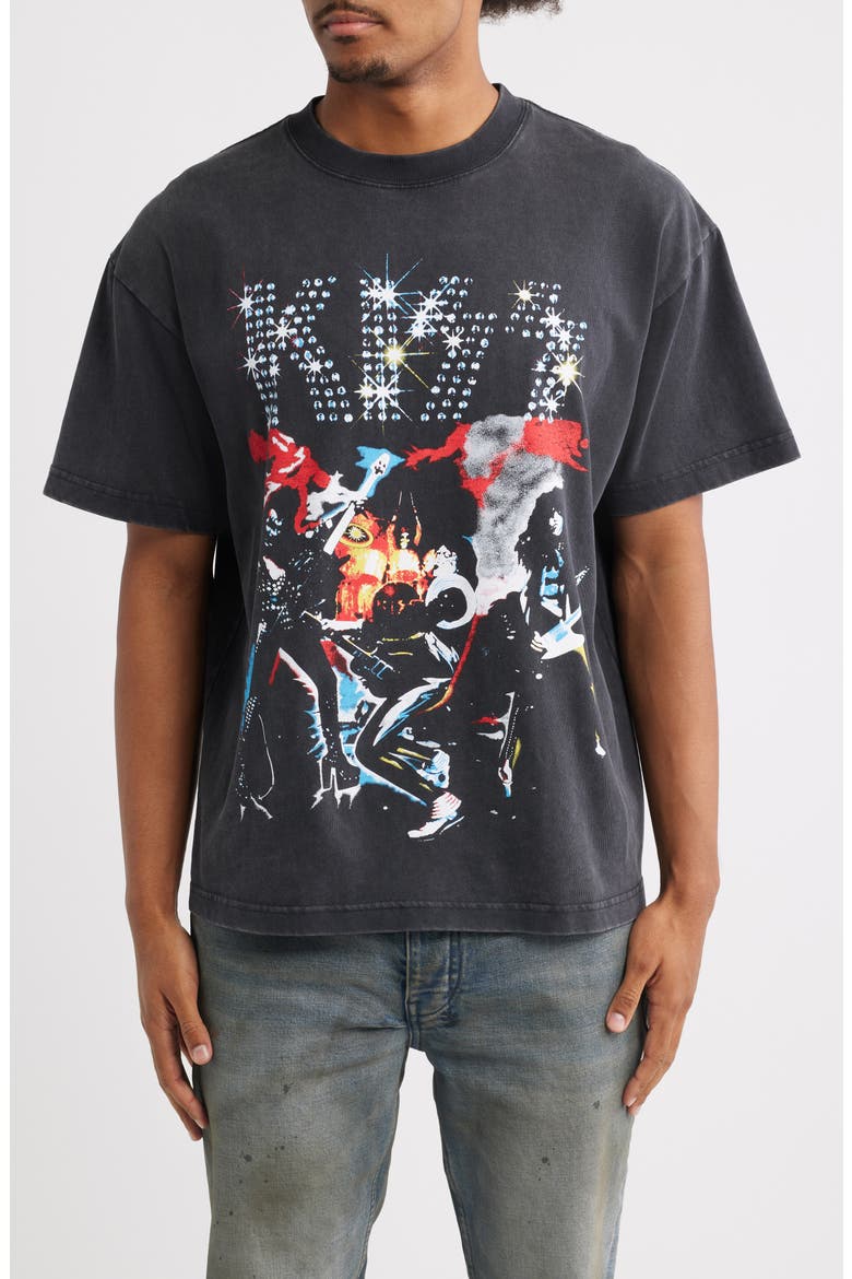 Oversize KISS Graphic T-Shirt, Main, color, BLACK WASH