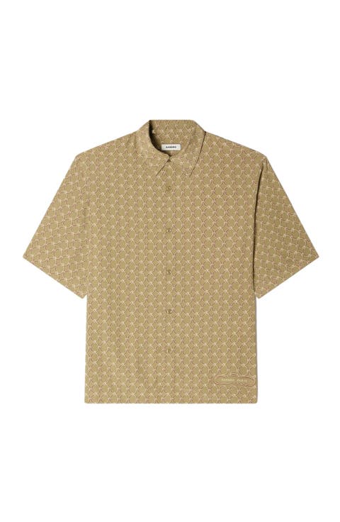 Link print loose-fit shirt