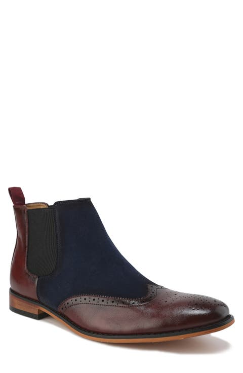 Wingtip Brogue Two-Tone Chelsea Boot (Men)
