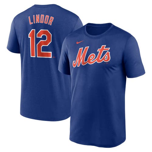 Nike Francisco Lindor Royal New York Mets Legend Name & Number Performance T-shirt In Blue