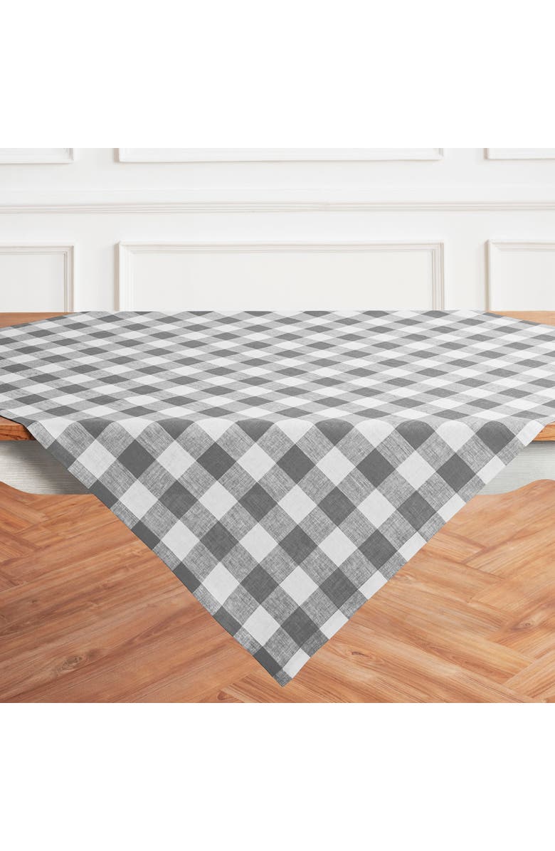 Solino Home Linen Table Throw - Buffalo Check, 52" x 52", 52" x 52", Alternate, color, Grey And White