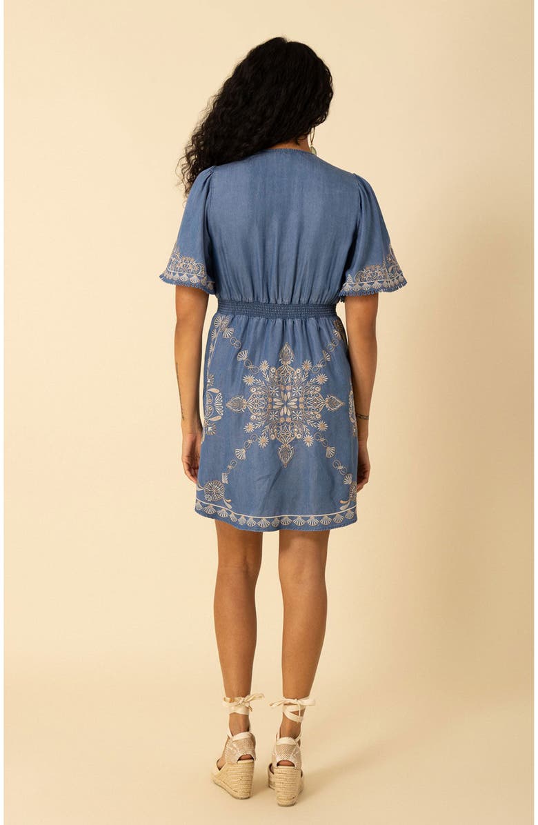 Halebob Elora Embroidered Chambray Dress, Alternate, color,