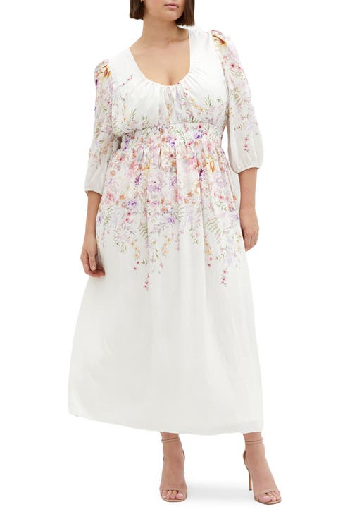 Keyla Floral Long Sleeve Maxi Dress (Plus)