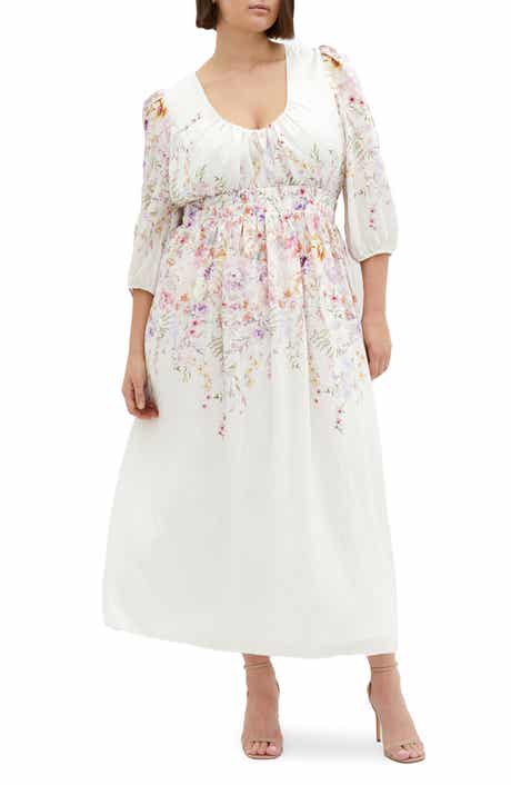 City Chic Keyla Floral Long Sleeve Maxi Dress