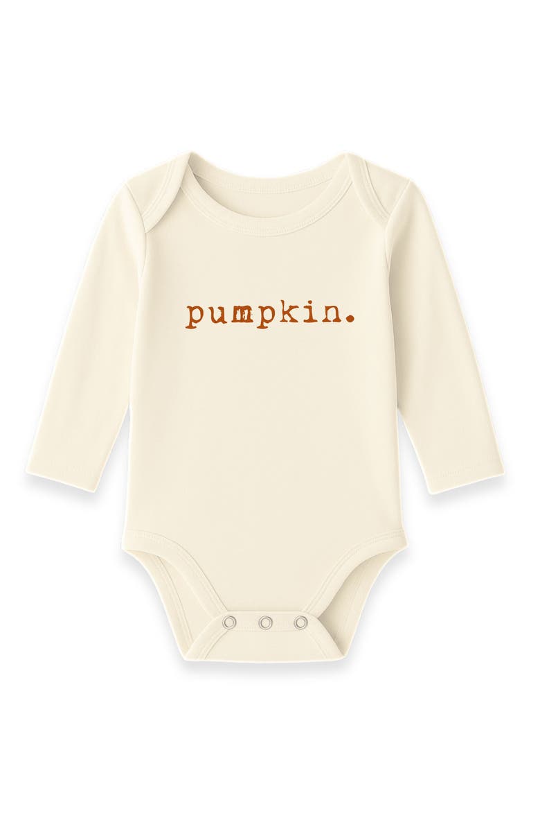 Tenth & Pine Pumpkin - Organic Long Sleeve Baby Bodysuit, Main, color, 