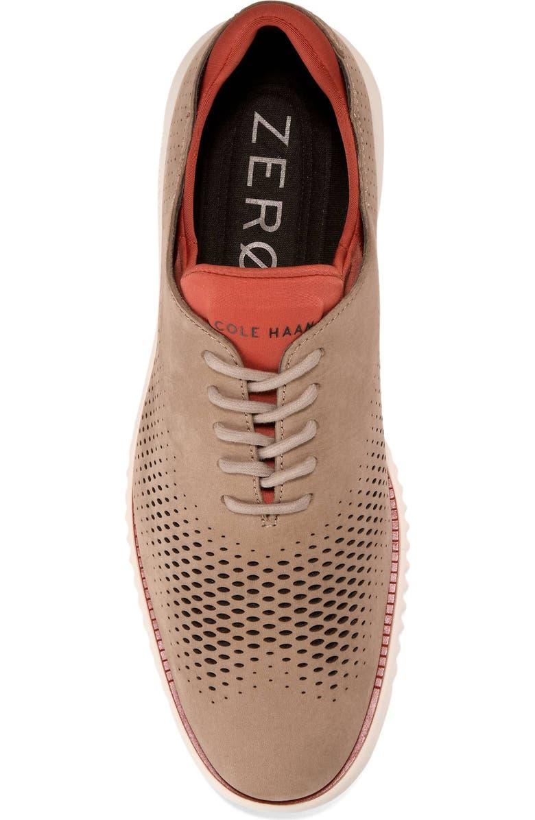 Cole Haan 2.ZeroGrand Laser Wing Derby, Alternate, color, Latte Nubuck / Cinnabar