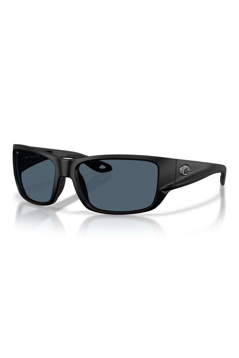 Schoolie 56mm Polarized Rectangular Sunglasses, Alternate, color, MATTE BLACK / GRAY 580P