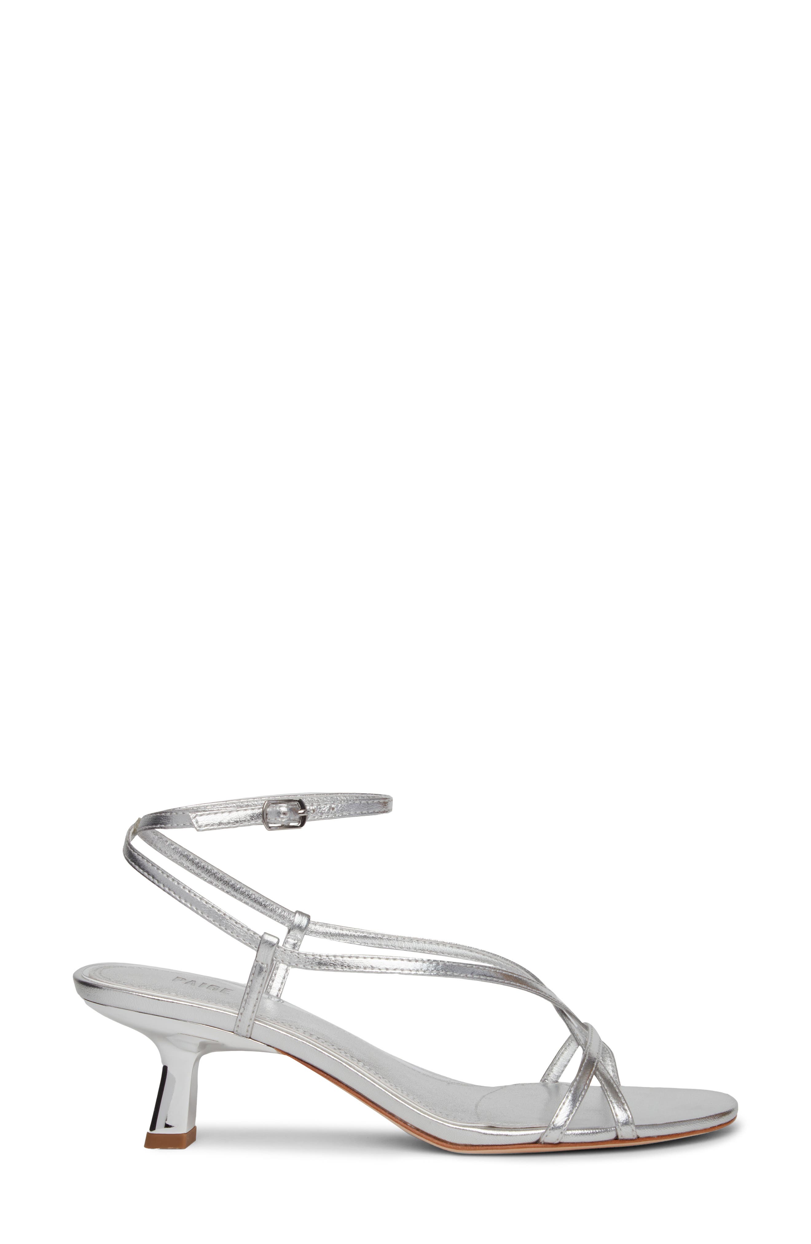 PAIGE Emeline Ankle Strap Sandal, Alternate, color, Silver