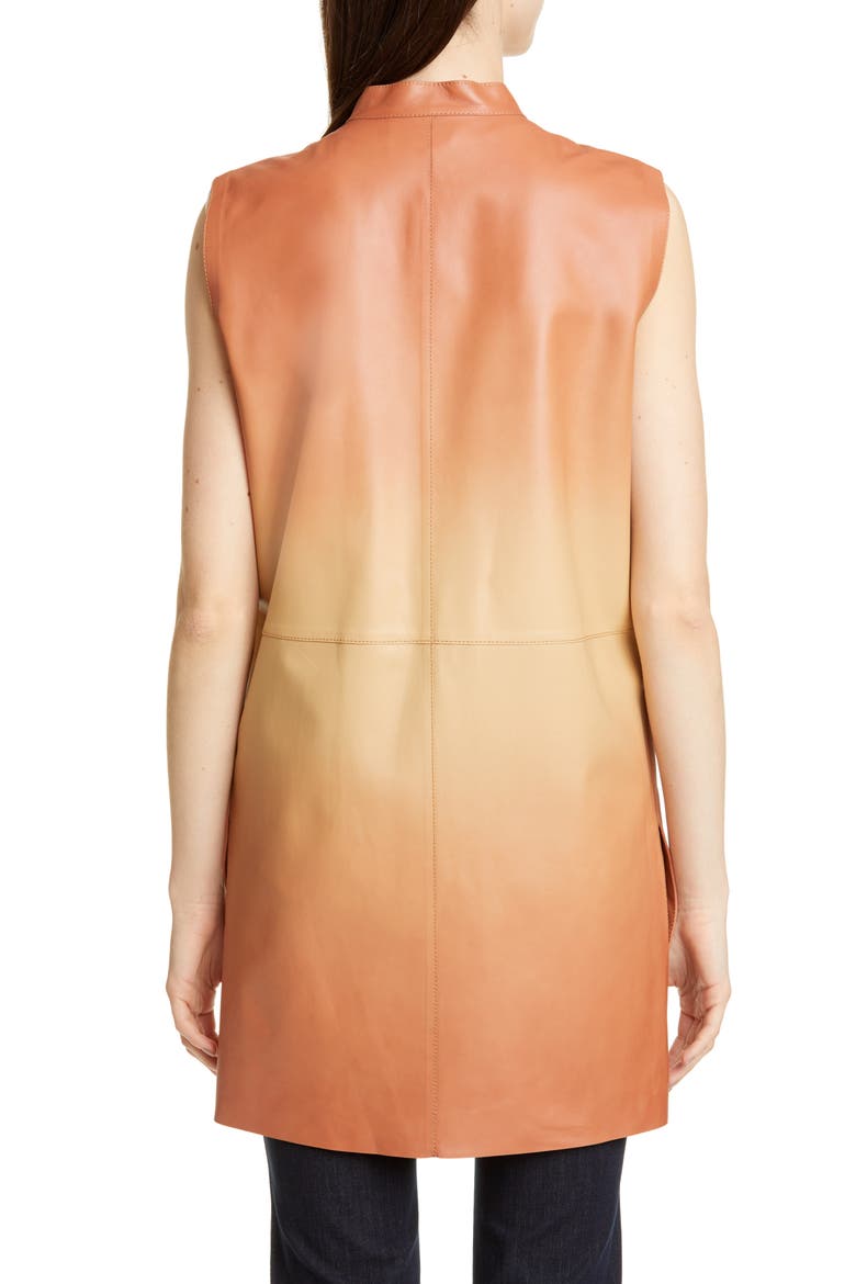 Malva Ombré Leather Vest, Alternate, color, RUM MULTI