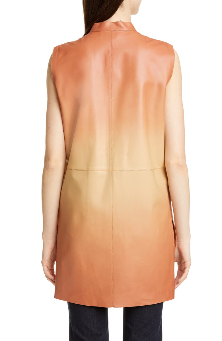 Lafayette 148 New York Malva Ombré Leather Vest, Alternate, color,