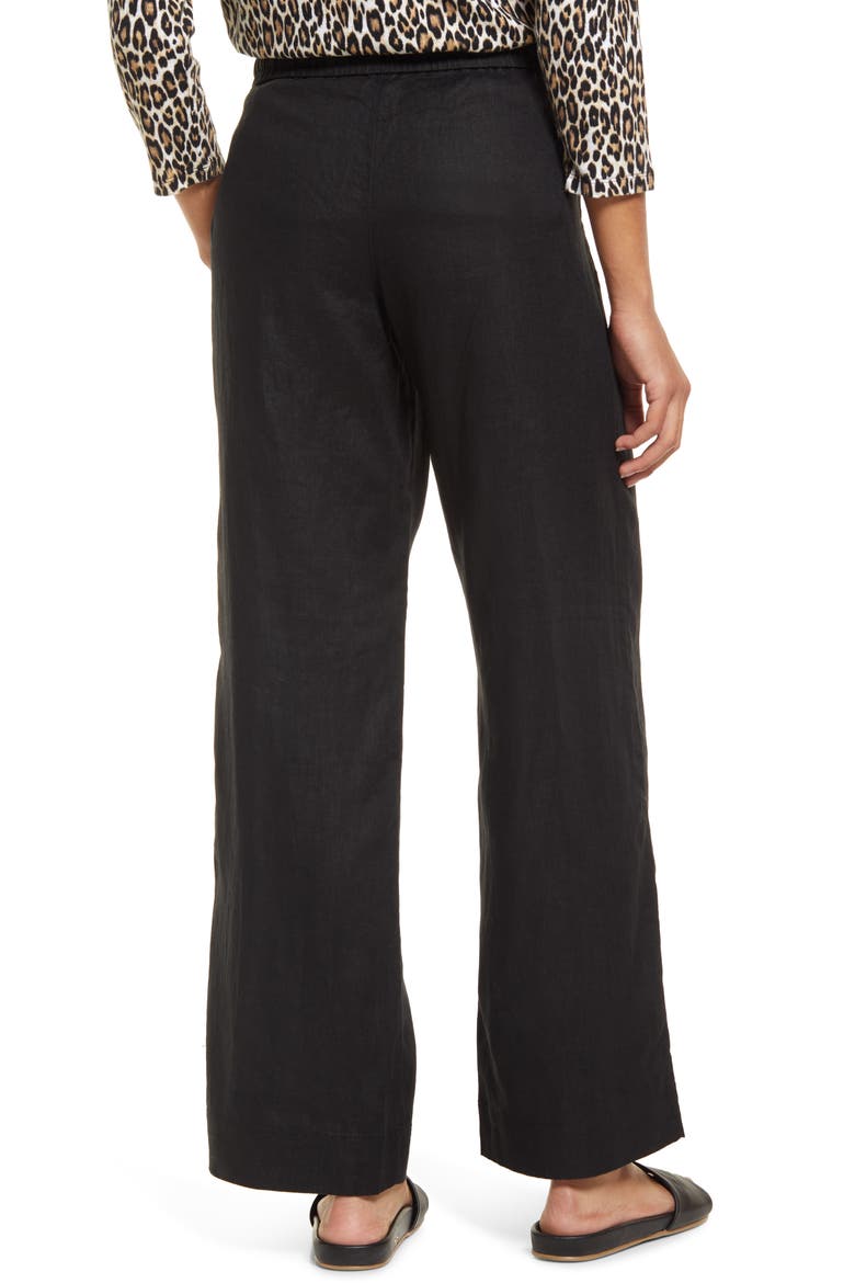 Two Palms Easy Linen Pants, Alternate, color, BLACK