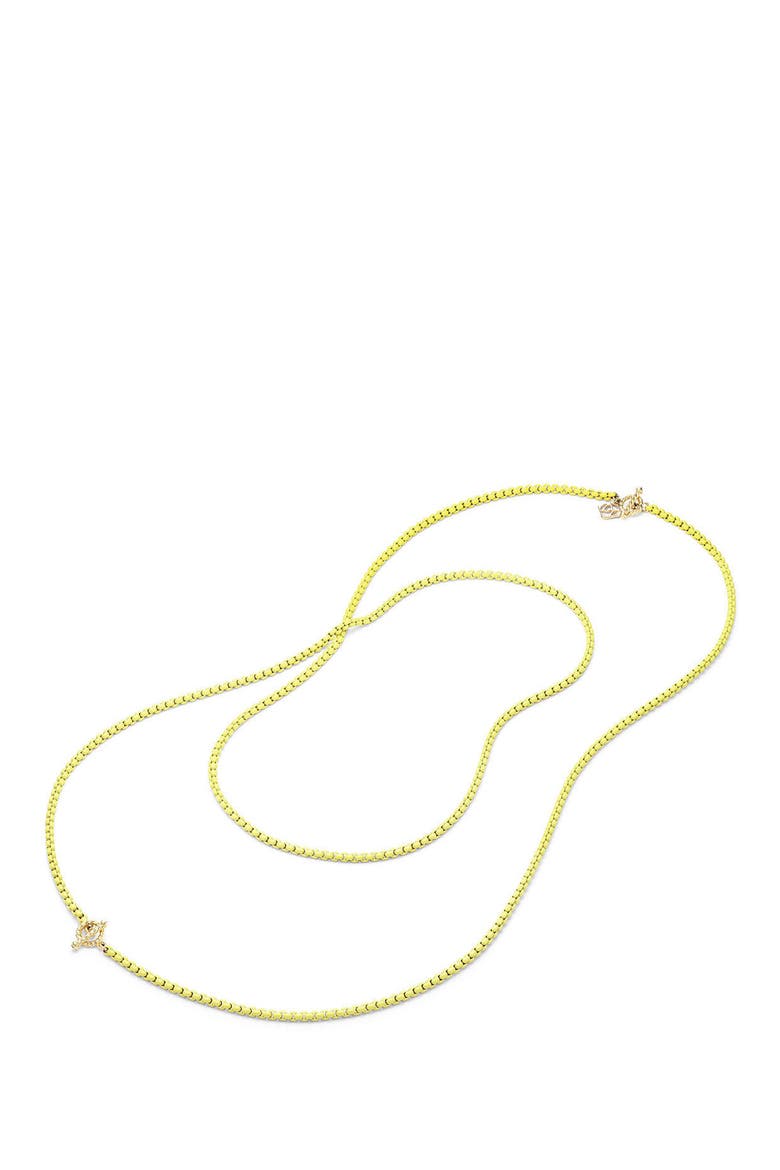 DY Bel Aire Color Box Chain Necklace in Acrylic with 14K Yellow Gold Accents, 2.7mm, Alternate, color, YELLOW
