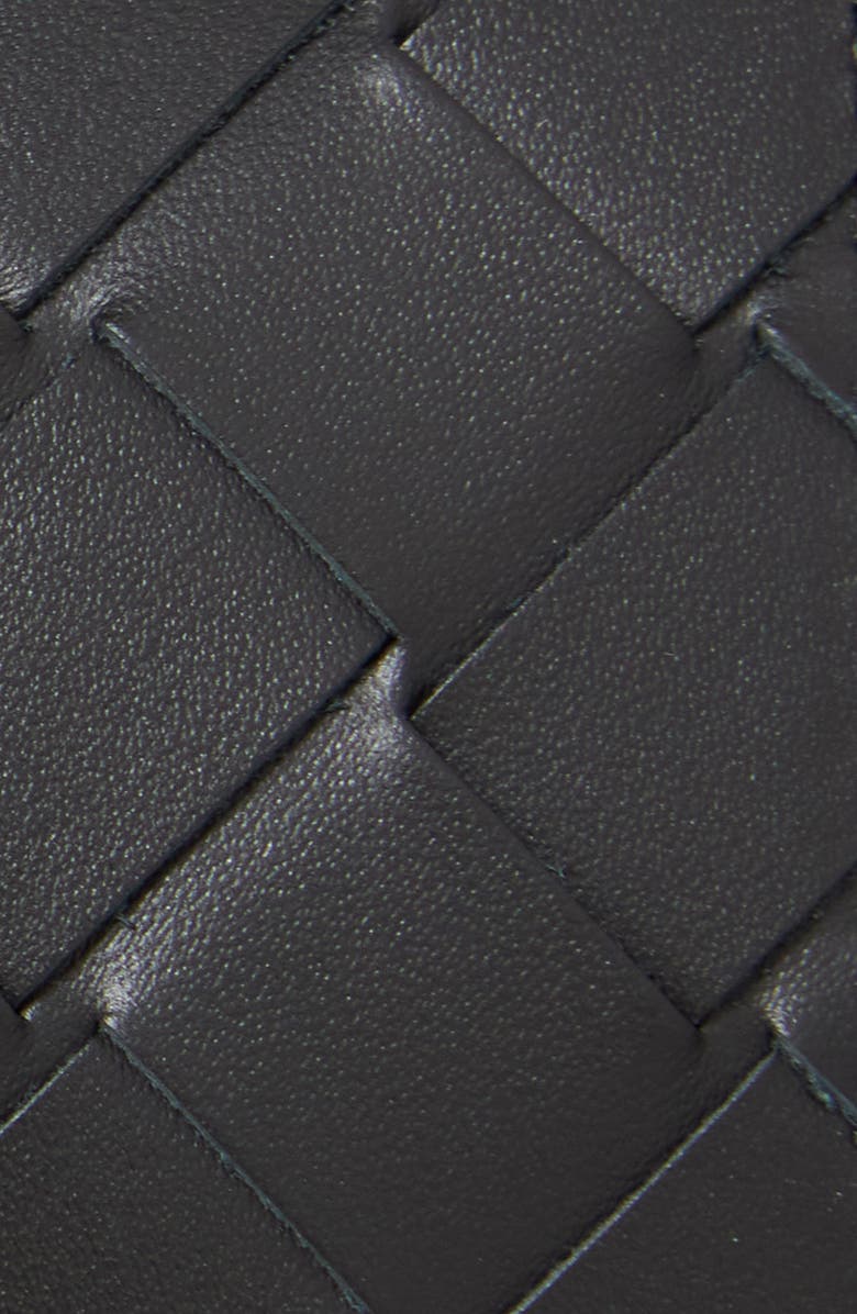 Bottega Veneta Intrecciato Calfskin Leather Belt, Alternate, color, 8803 Black/ Silver