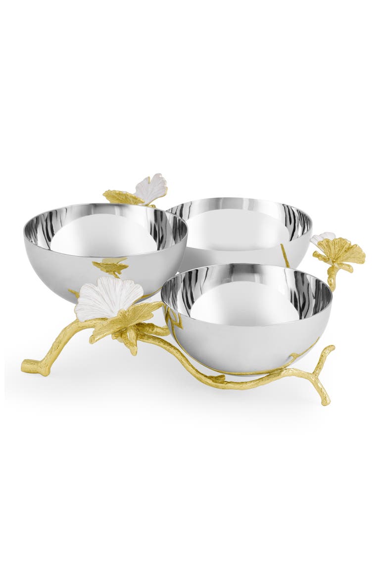 Butterfly Ginkgo Triple Bowl, Alternate, color, SILVER MULTI