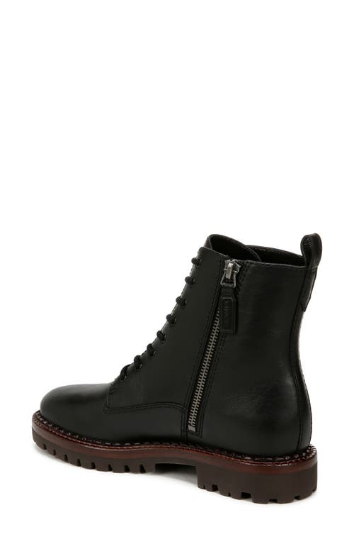 Vince Cabria Lug-sole Leather Water-repellant Combat Boots In Black/brown