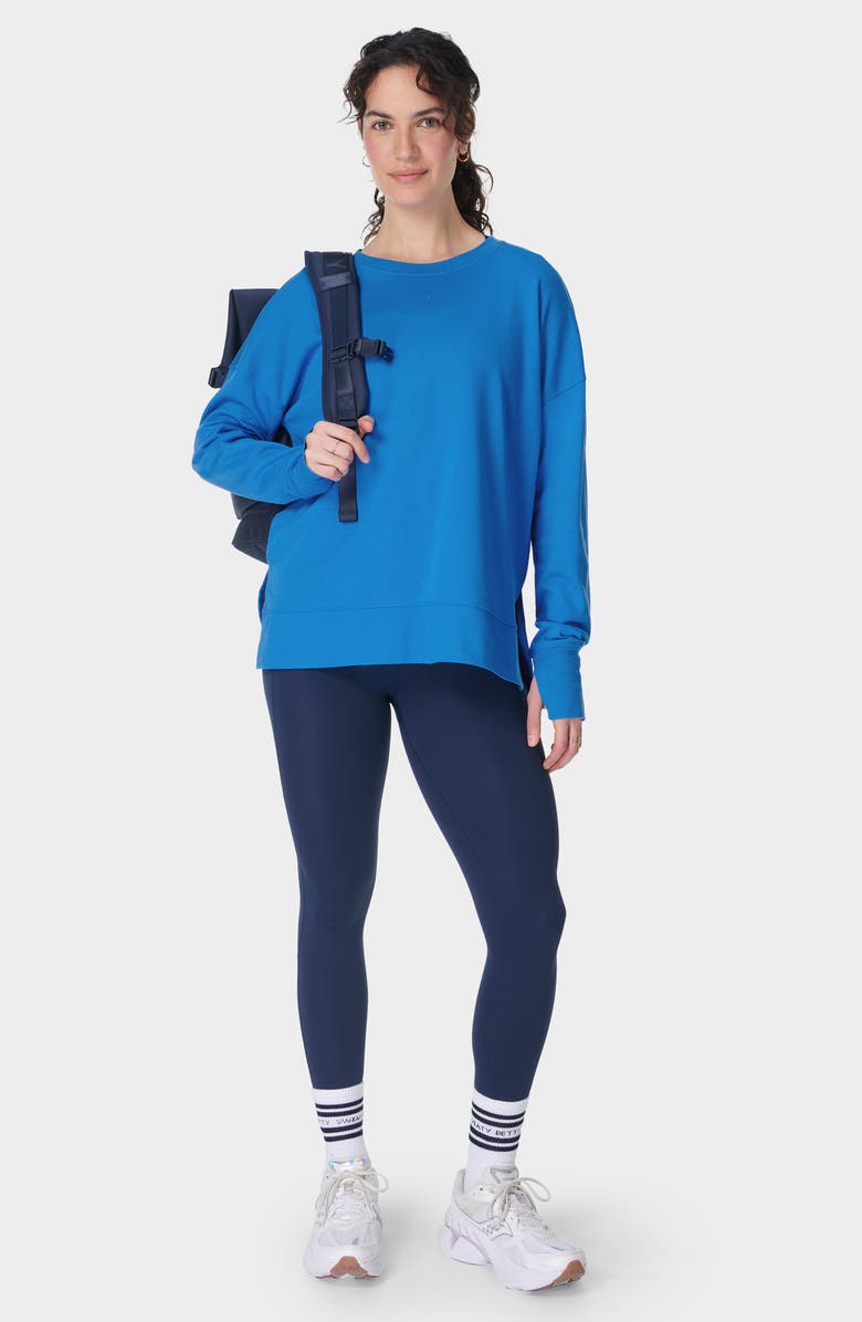 Sweaty Betty After Class Sweatshirt, Alternate, color, Tidal Blue