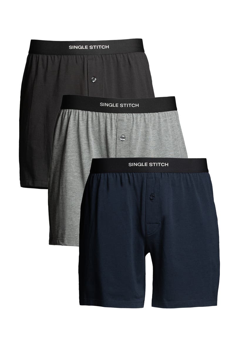 Cotton Modal Boxer 3-Pack, Main, color, Black Gray Navy