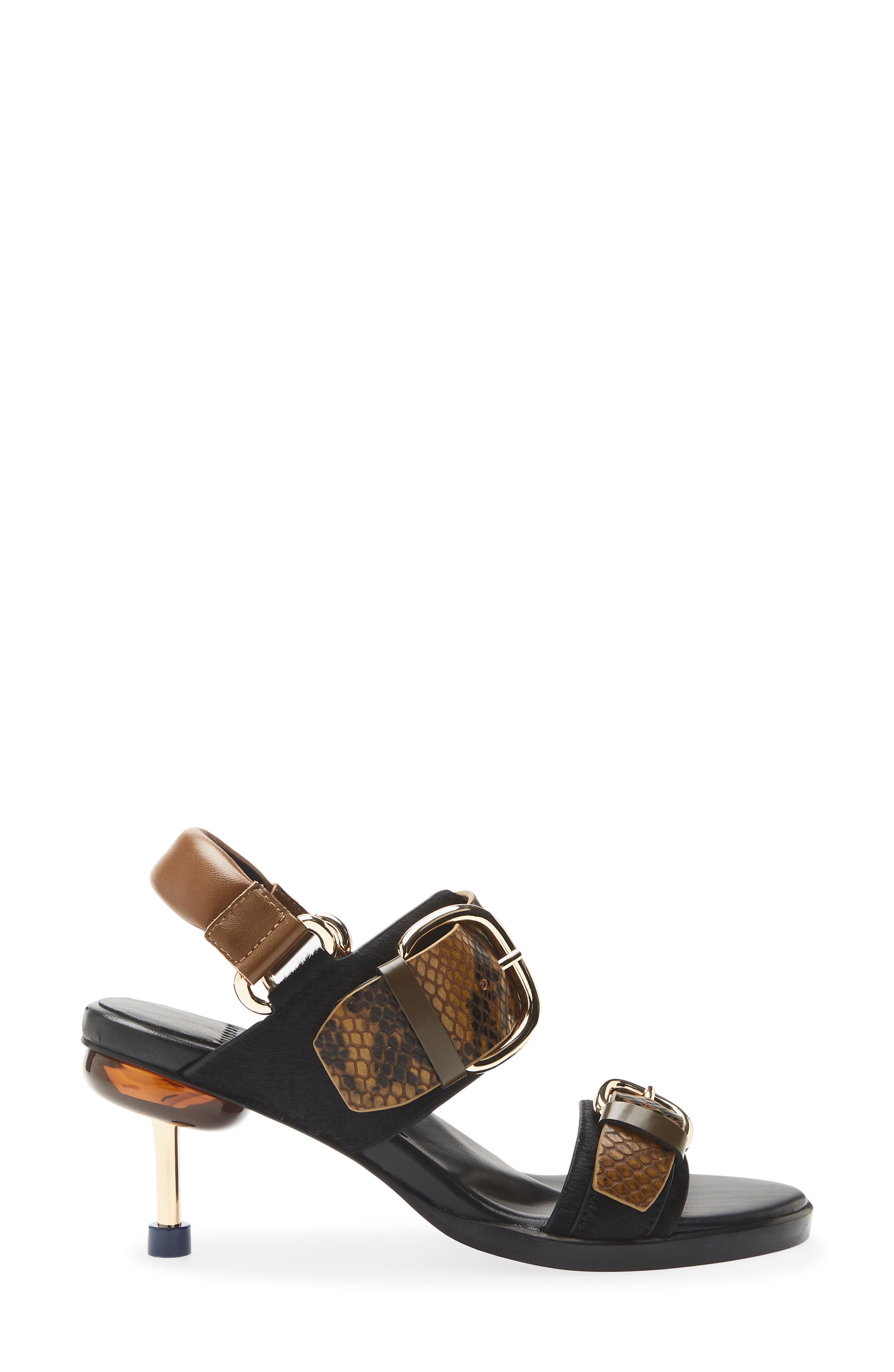 Osha Line Mid Leather Sandal, Alternate, color, ONYX