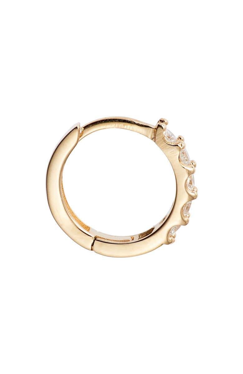 Anzie Cleo Mini Pavé Diamond Single Huggie Hoop Earring, Alternate, color, 0.15 Ctw Yellow Gold/ Diamond