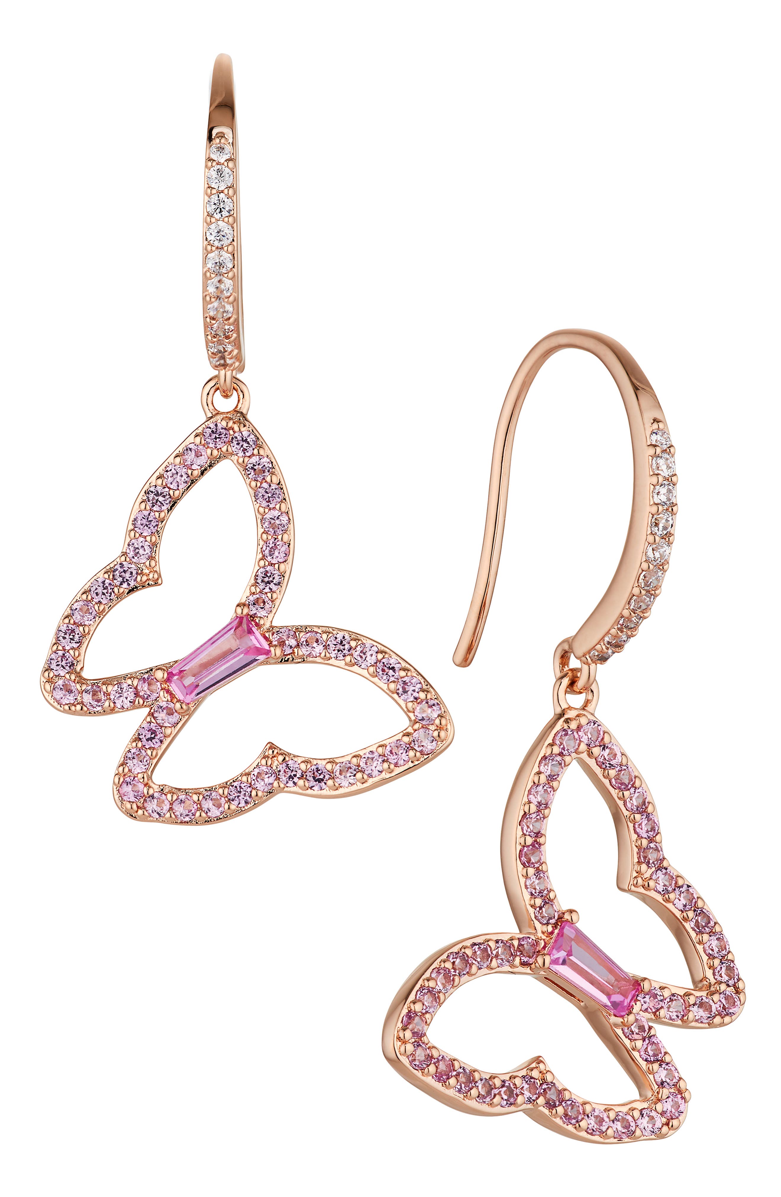 Nadri Cirque Pavé Cubic Zirconia Butterfly Drop Earrings