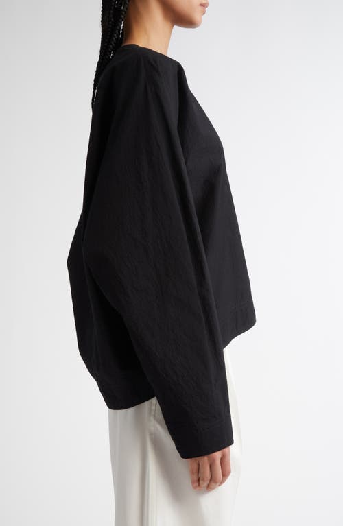 Totême Cotton-blend Poplin Top In Schwarz