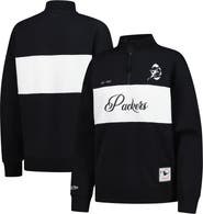 Mitchell & Ness Women's Mitchell & Ness Black Green Bay Packers Quarter-Zip Jacket