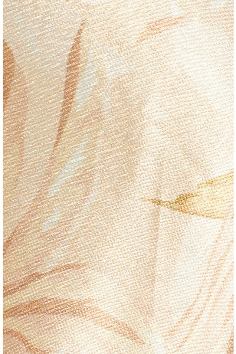 Frond Print Strapless Dress, Alternate, color, DUSTY PALMS