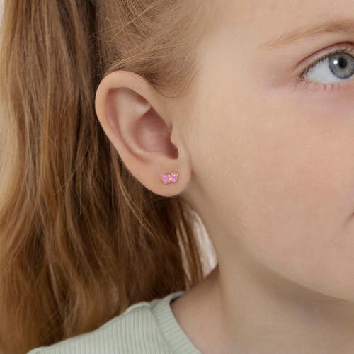 Shop In Season Jewelry 14k Polka Dot Butterfly Earrings In Pink