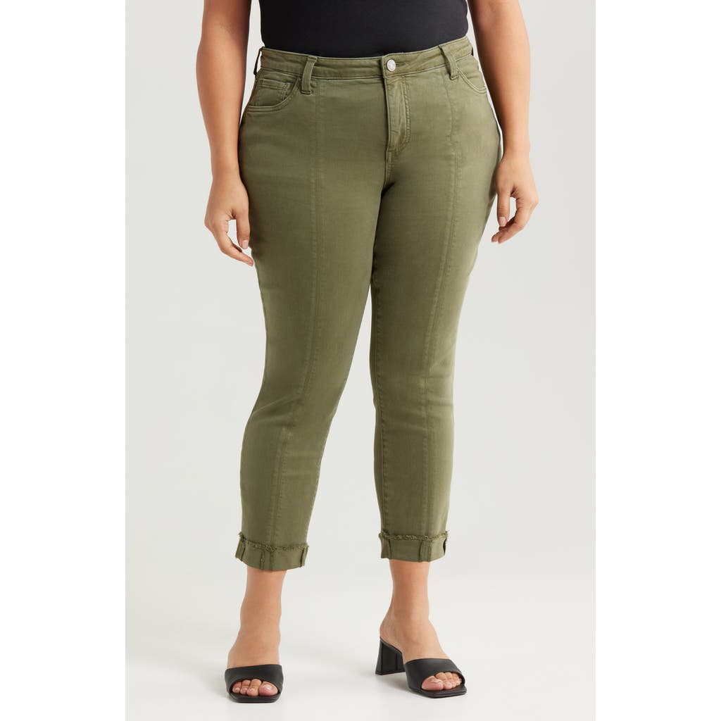 Kut From The Kloth Amy Crop Straight Leg Twill Pants In Tree