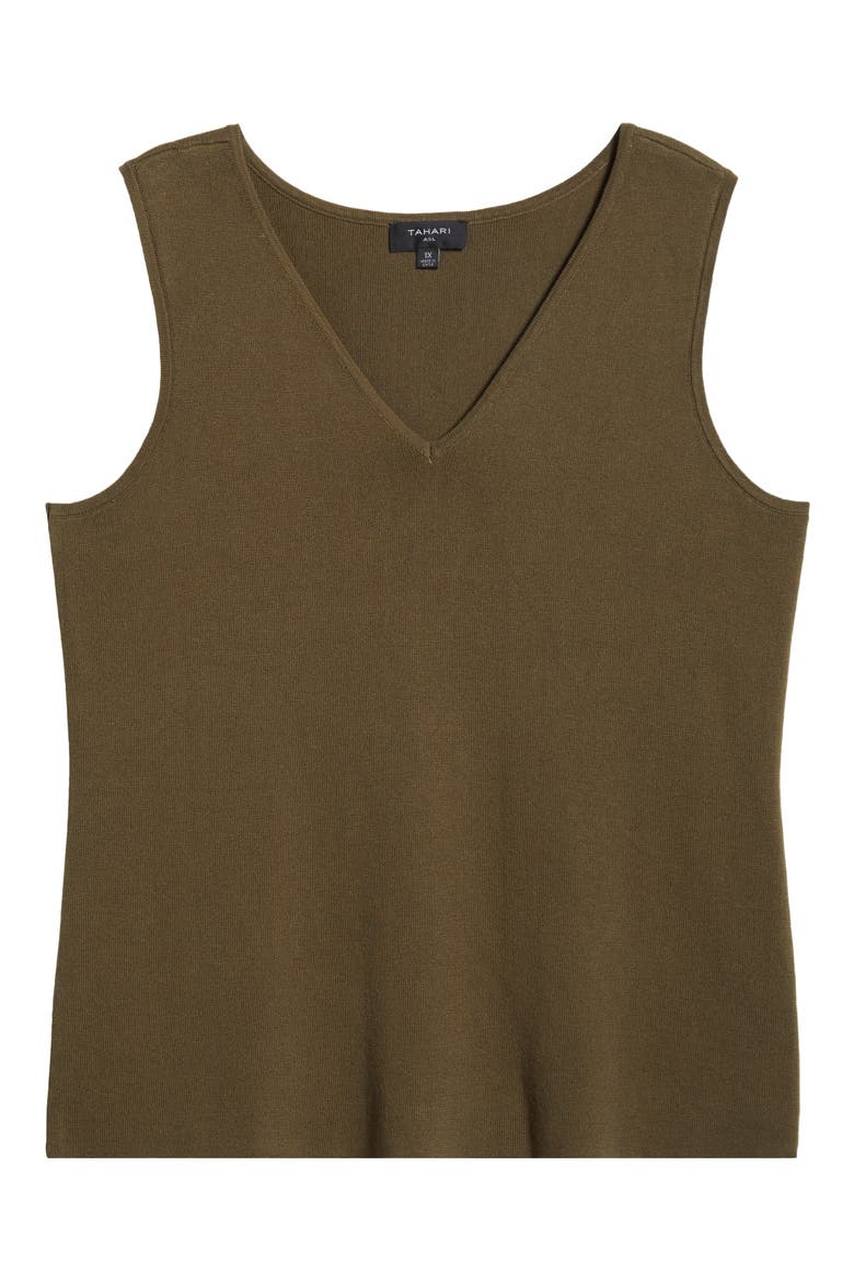 V-Neck Knit Tank, Alternate, color, LODEN