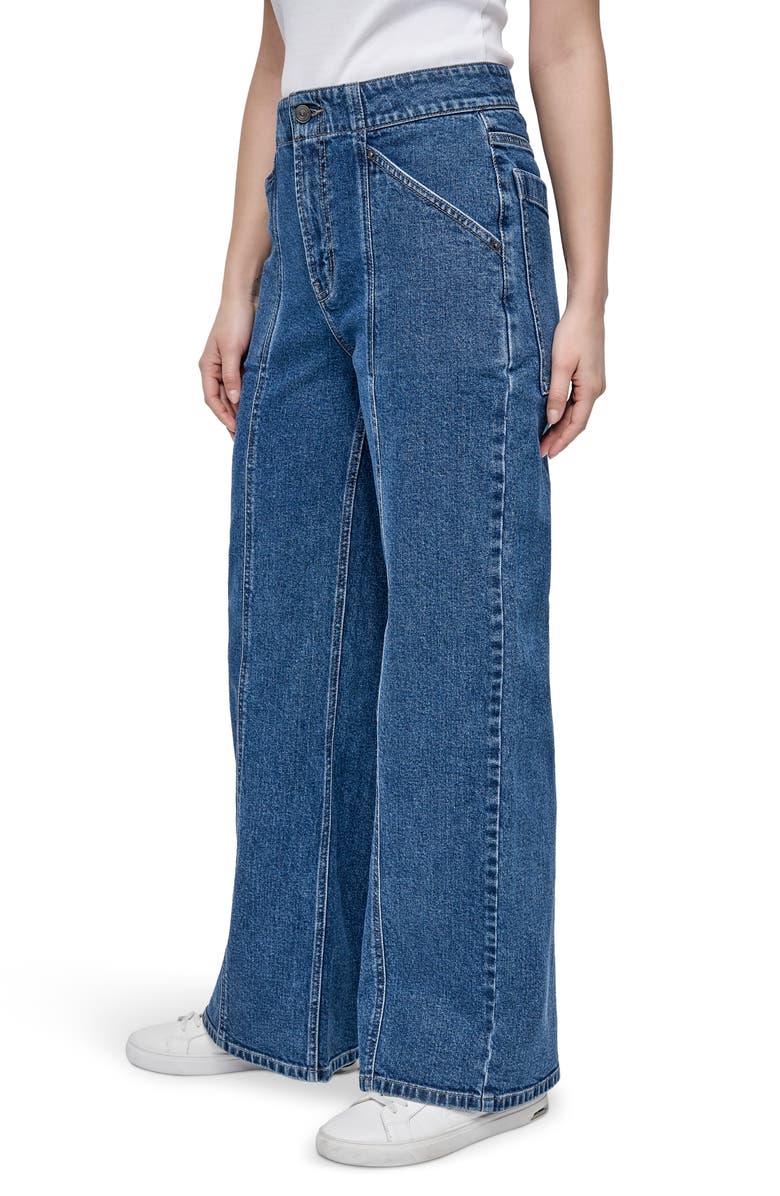 DKNY Jeans High Waist Wide Leg Carpenter Jeans, Alternate, color, Moore