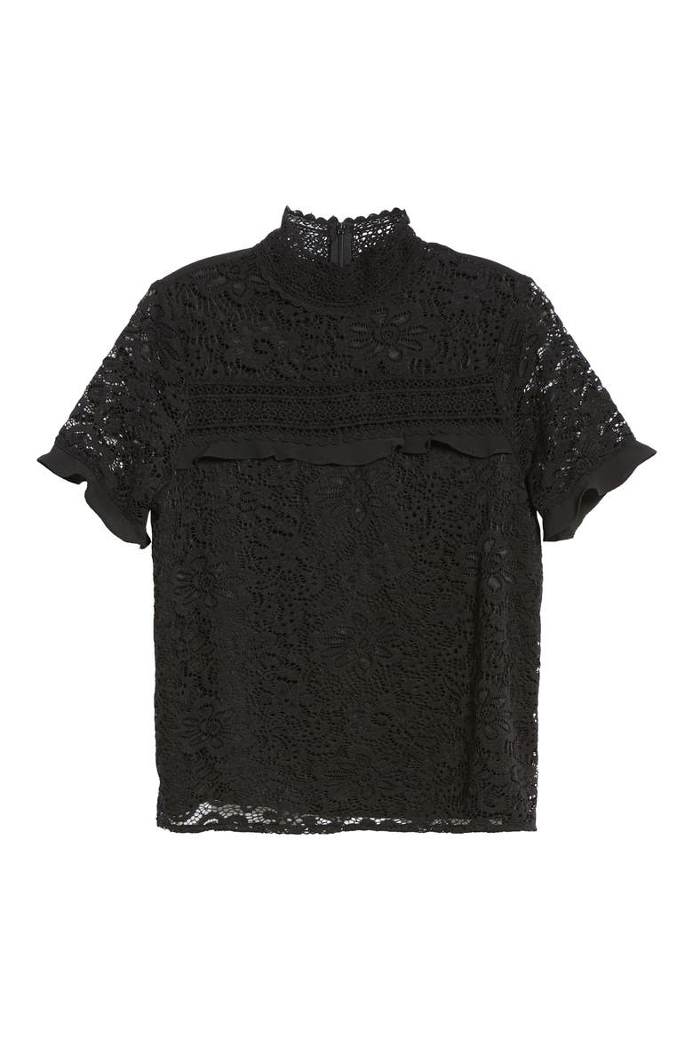Gibson x Glam Squad Sheaffer Lace Top (Nordstrom Exclusive), Alternate, color, BLACK