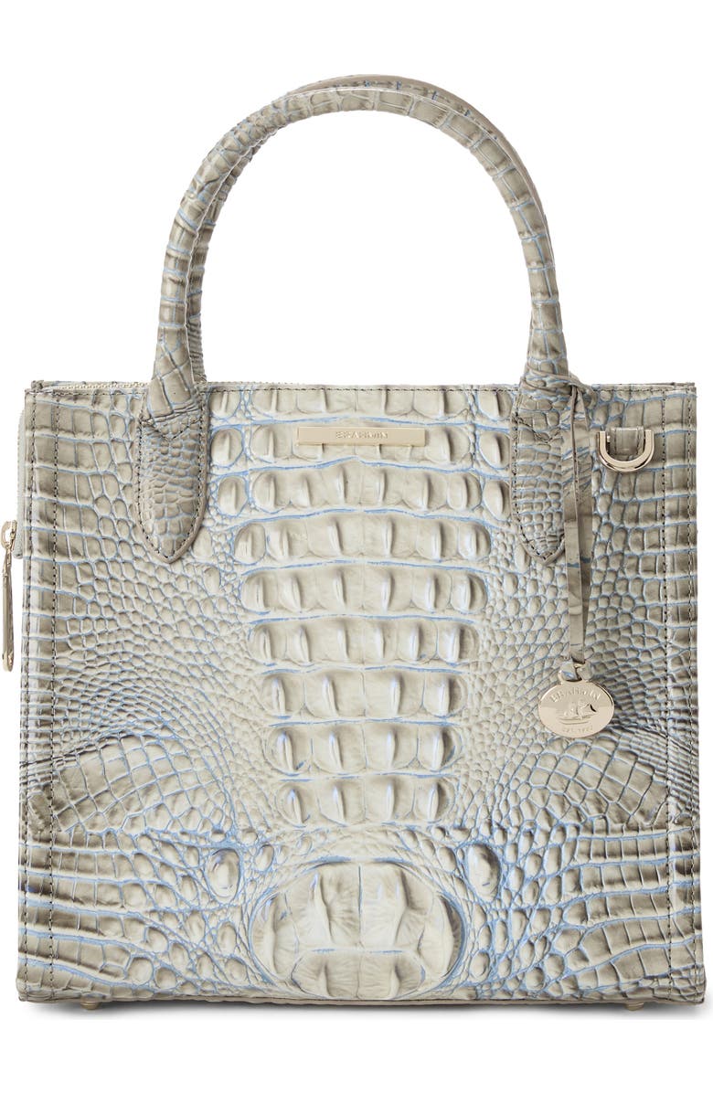 Brahmin Caroline Croc Embossed Leather Satchel, Main, color,