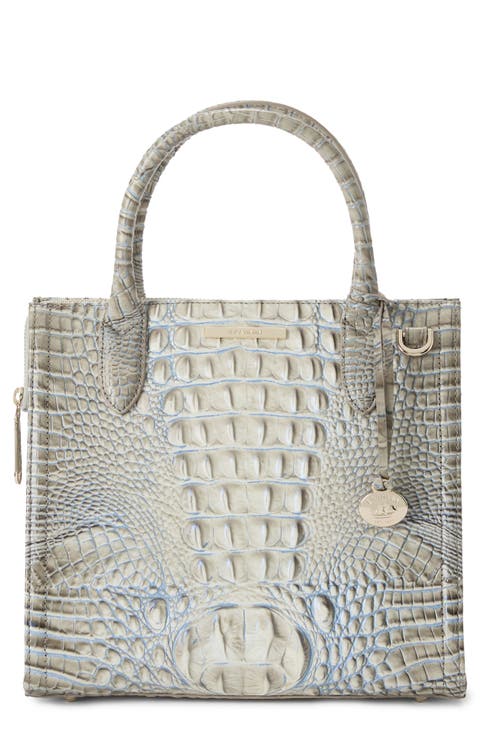 Caroline Croc Embossed Leather Satchel