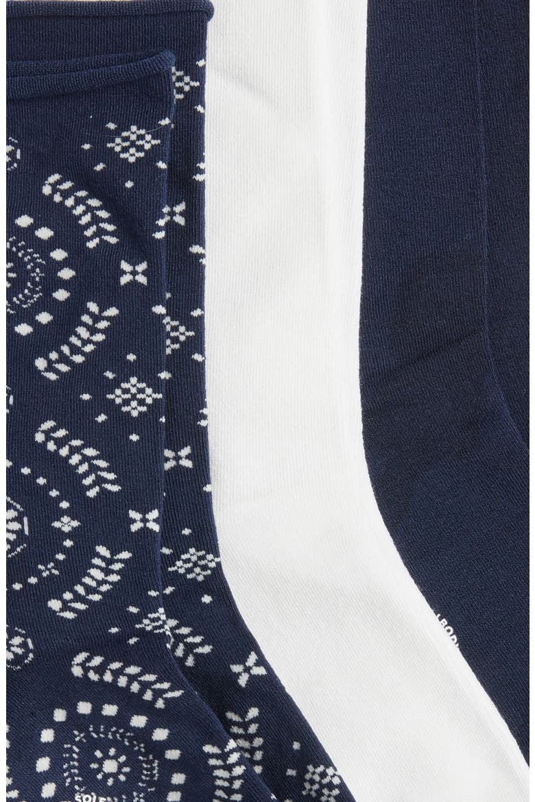 Radial Roll Cuff Assorted 3-Pack Crew Socks, Alternate, color, WHITE/ ASSORTED