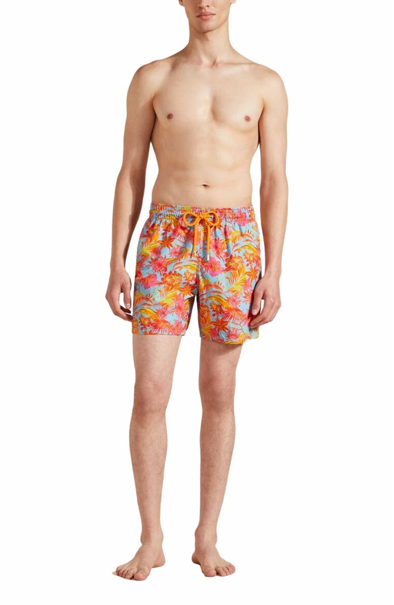 Vilebrequin Men's Tahiti Flowers Swim Trunks, Main, color, Santorin