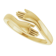 Ivy & Pearl Co. Hug Ring In 14K Gold