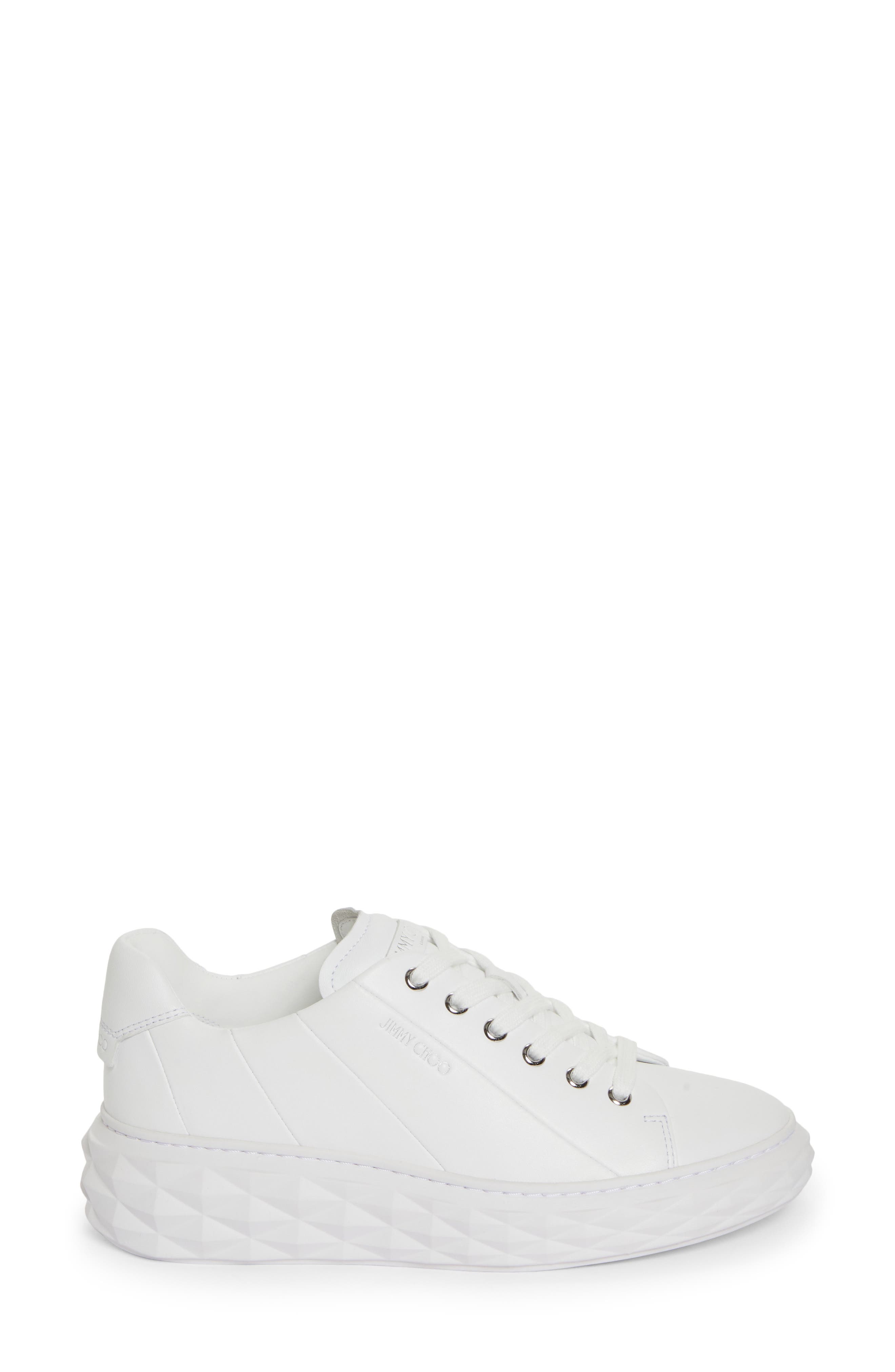 Jimmy Choo Diamond Light Maxi Platform Sneaker, Alternate, color, White/ White