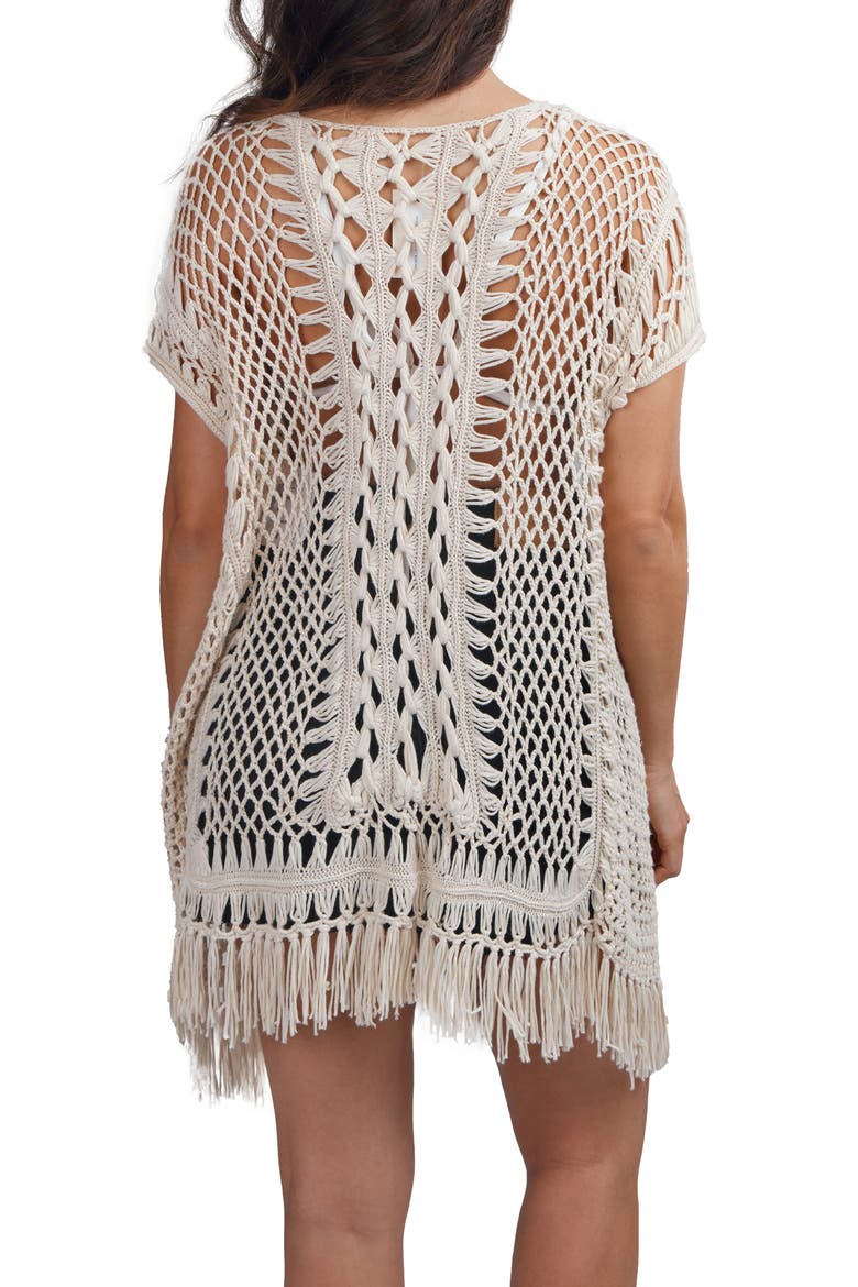 Cotton Crochet Cover-Up Cardigan, Alternate, color, IVORY