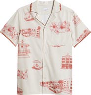 MAVRANS Ocean Drive Print Camp Shirt