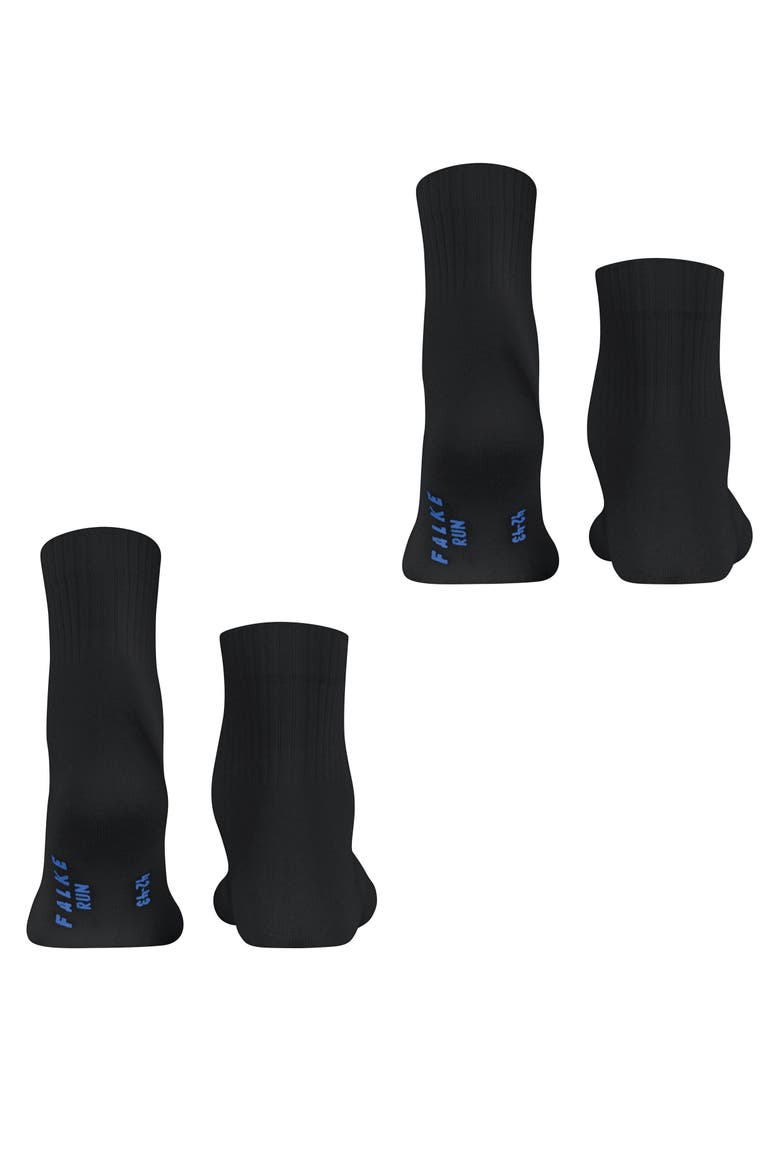 Run Rib Short Socks, Alternate, color, Black