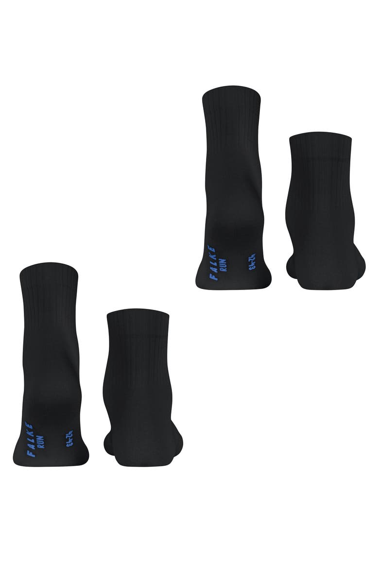 Falke Run Rib Short Socks, Alternate, color, Black