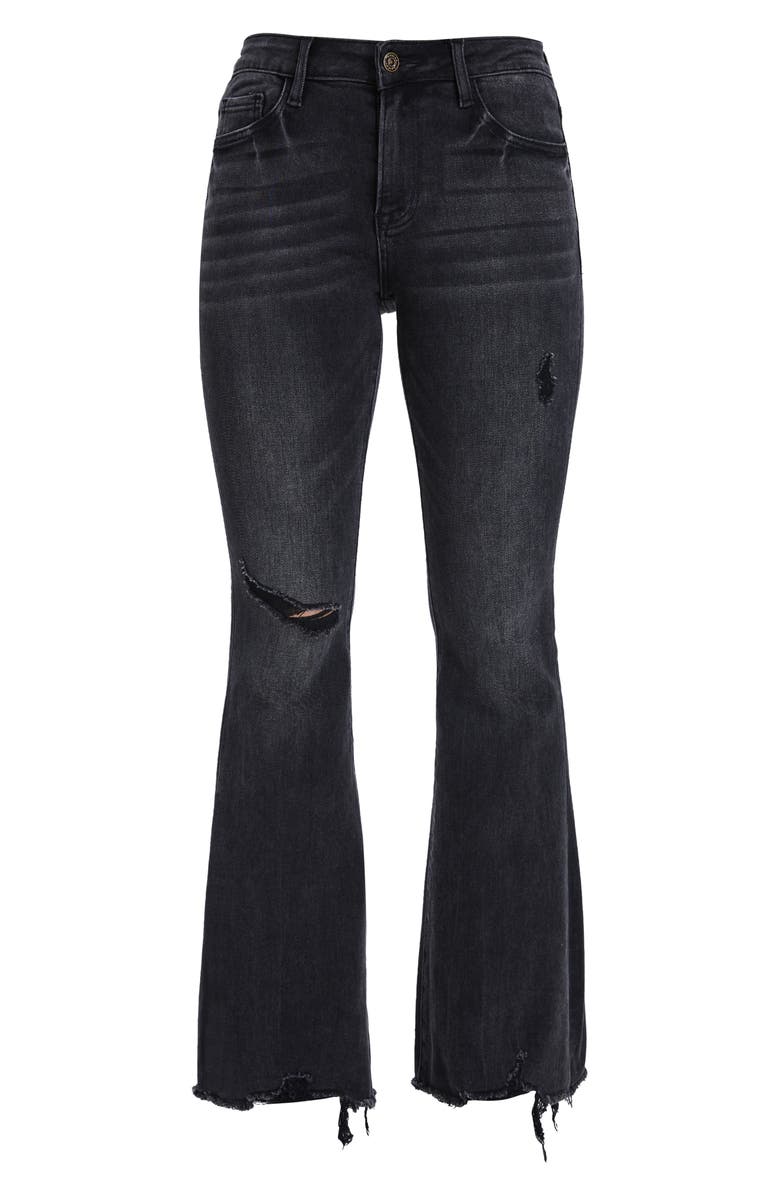 Bayeas Raw Hem Flare Jeans, Alternate, color, Black Ice
