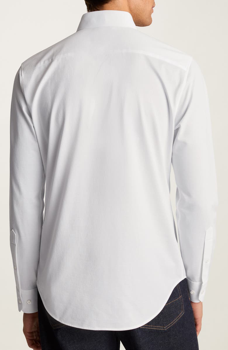 Bonobos Tech Solid White Performance Cotton Blend Piqué Button-Up Shirt, Alternate, color, Birds Eye Texture V2 C4