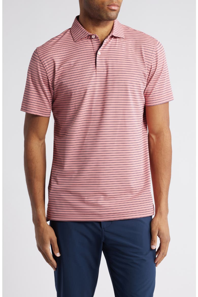 Bridge Stripe Performance Jersey Polo, Main, color, PINK CREPE