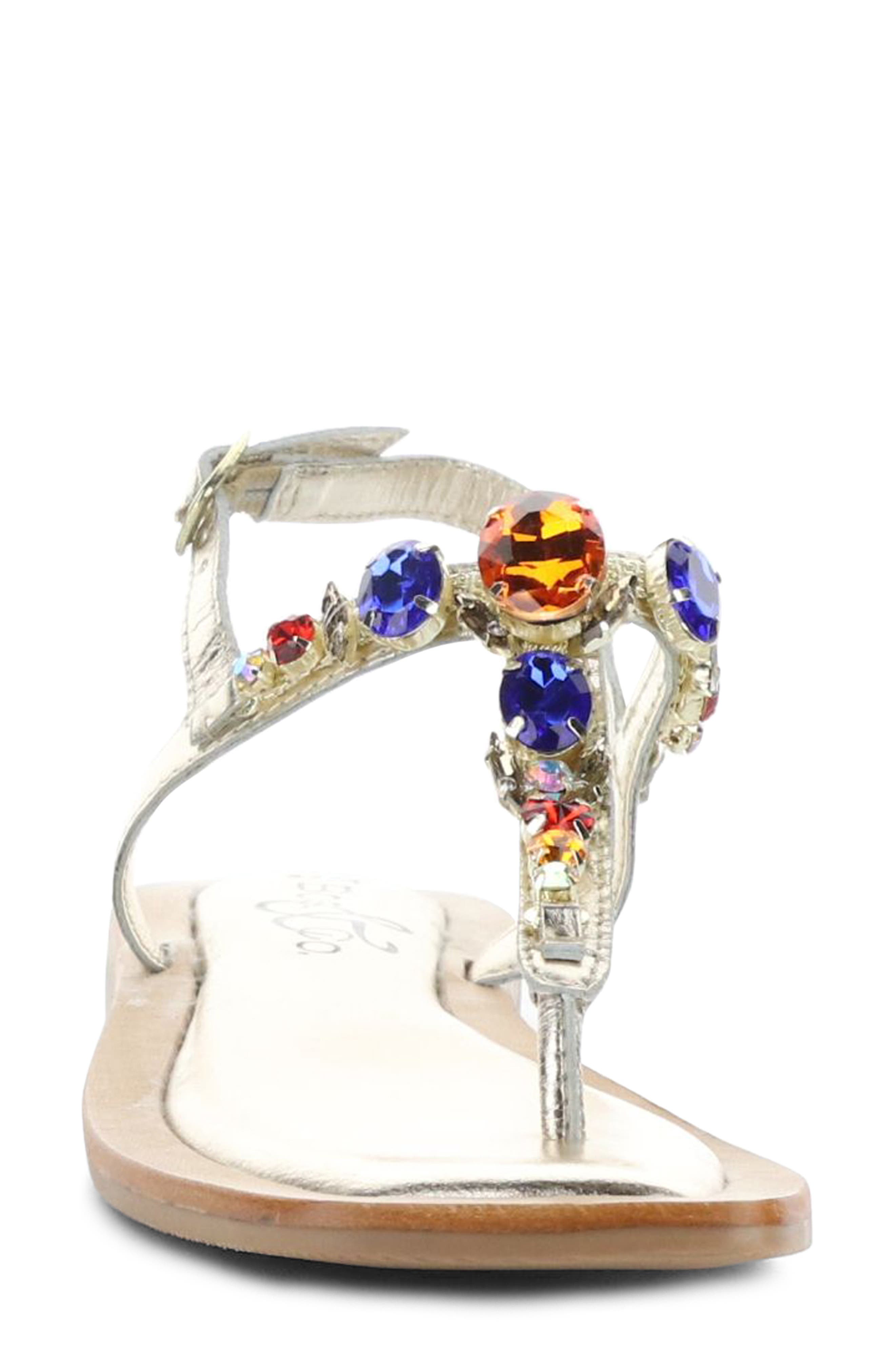 Bos. & Co. Otu Sandal, Alternate, color, Gold Leather/Jewels