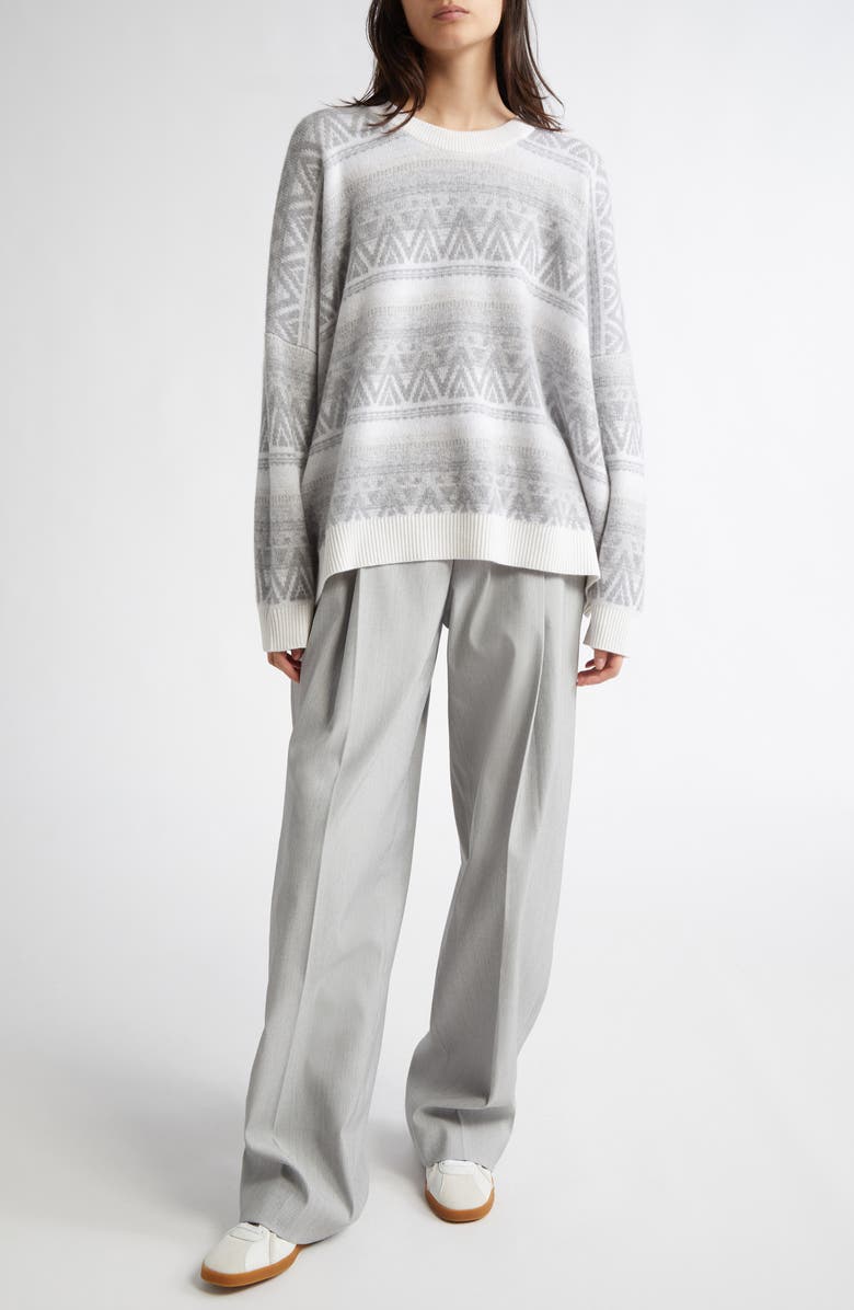 Johnstons of Elgin Oversize Stripe Cashmere Sweater, Main, color, 