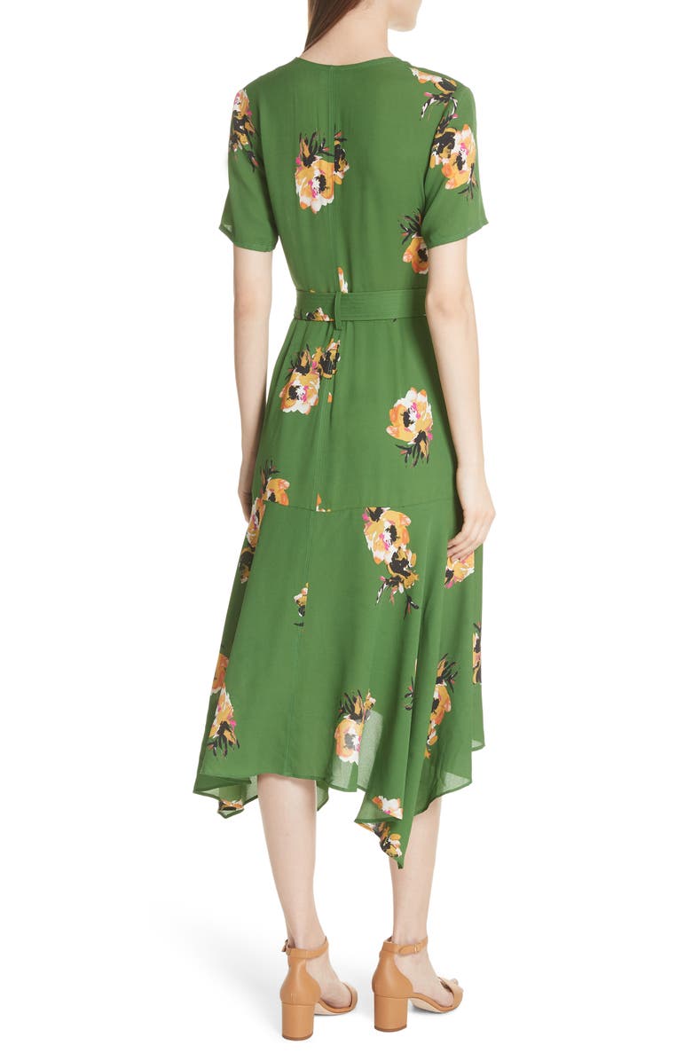 A.L.C. Cora Floral Print Silk Wrap Dress, Alternate, color, 